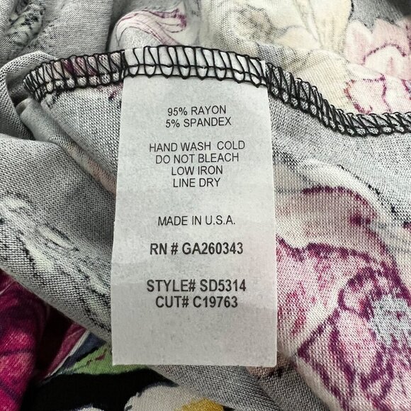 Sweet Lovely Off Shoulder Short Sleeve Floral A-Line Dress Black/Multi Medium - Picture 9 of 9